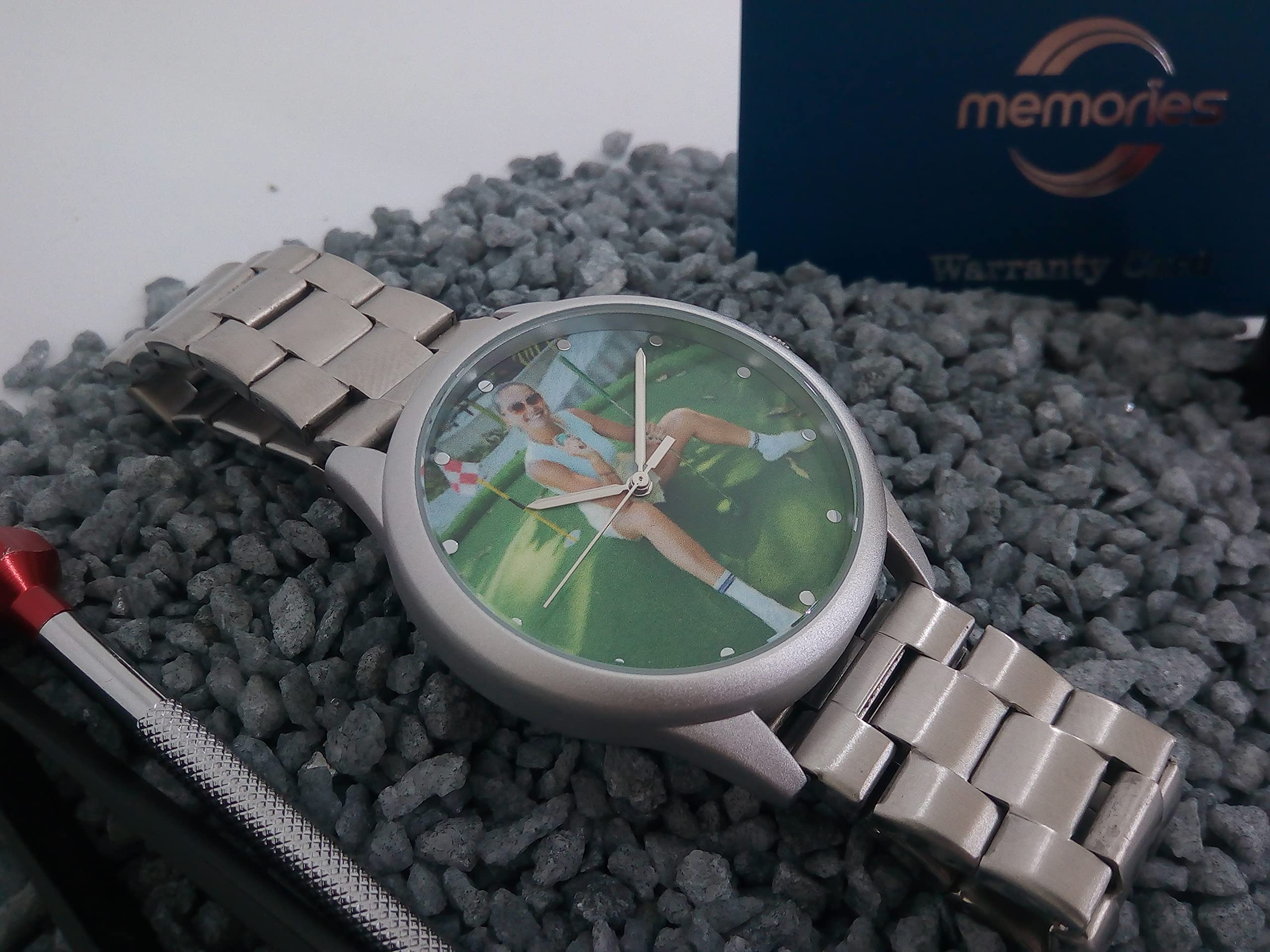 Reloj con foto de regalo de 41 mm, 3 bar, fecha y reloj para hombre con foto personalizada, fabricado en Alemania