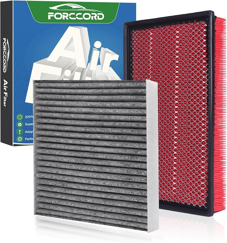 Kit de filtros de ar do motor e cabine Forccord para Ram 1500 2011–2024 – 2 unidades