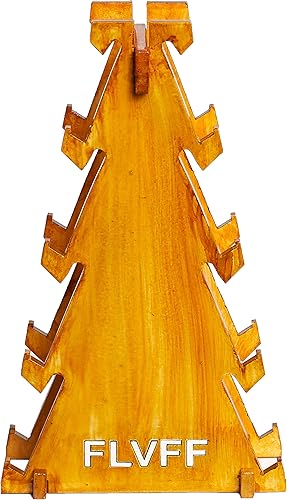 FLVFF Estante de exhibición para diapasones, organizador de almacenamiento, rampas y parques para patines (RA2) (marrón claro cepillado)