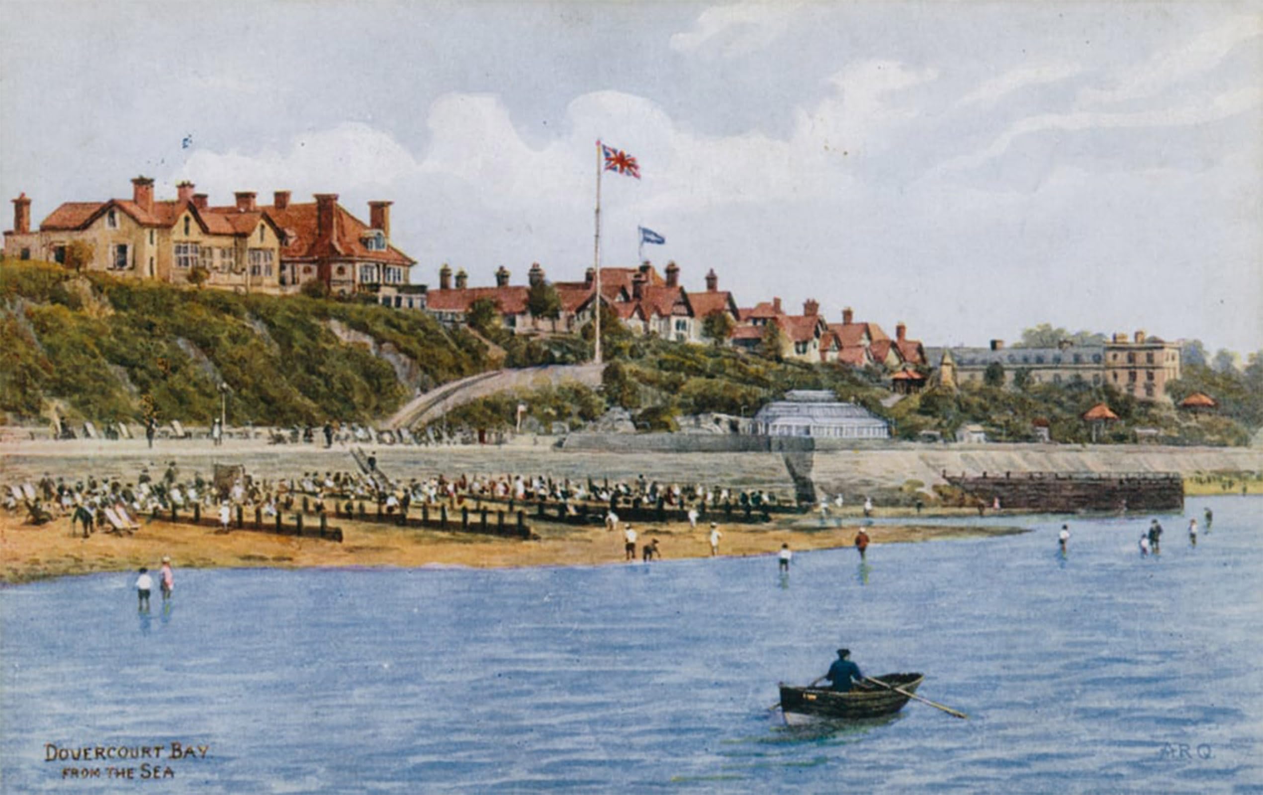 SERENDIPITP Abstract Painting Mural Print Picture Wall Decor Painting Dovercourt Bay From the Sea by Alfred Robert Quinton Vintage Wall Artwork for Home Decor 60x90cm