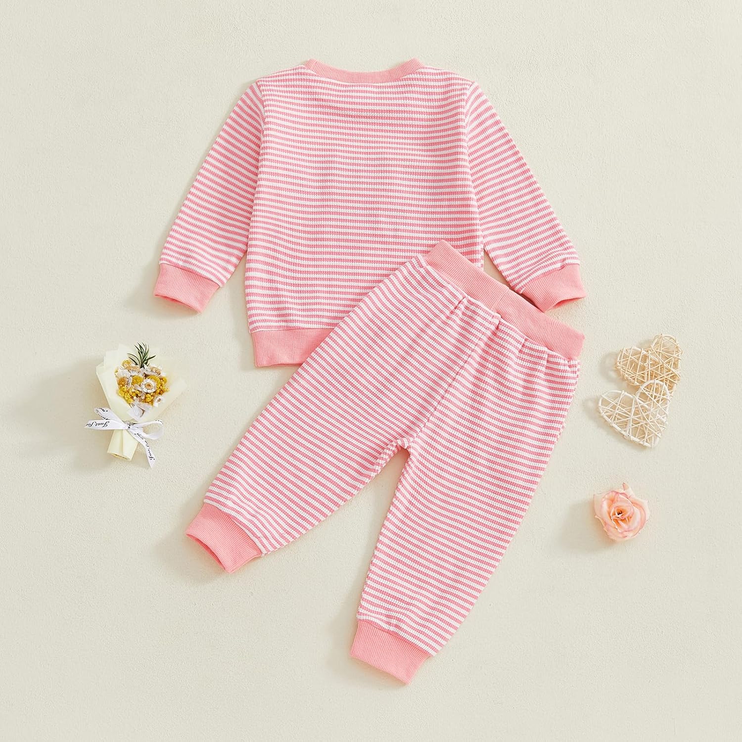 Baby Girl Fall Winter Outfit Daddys Girl Letter Long Sleeve Sweatshirt and Stretch Pants 6 12 18 24M Clothes Set - Image 3