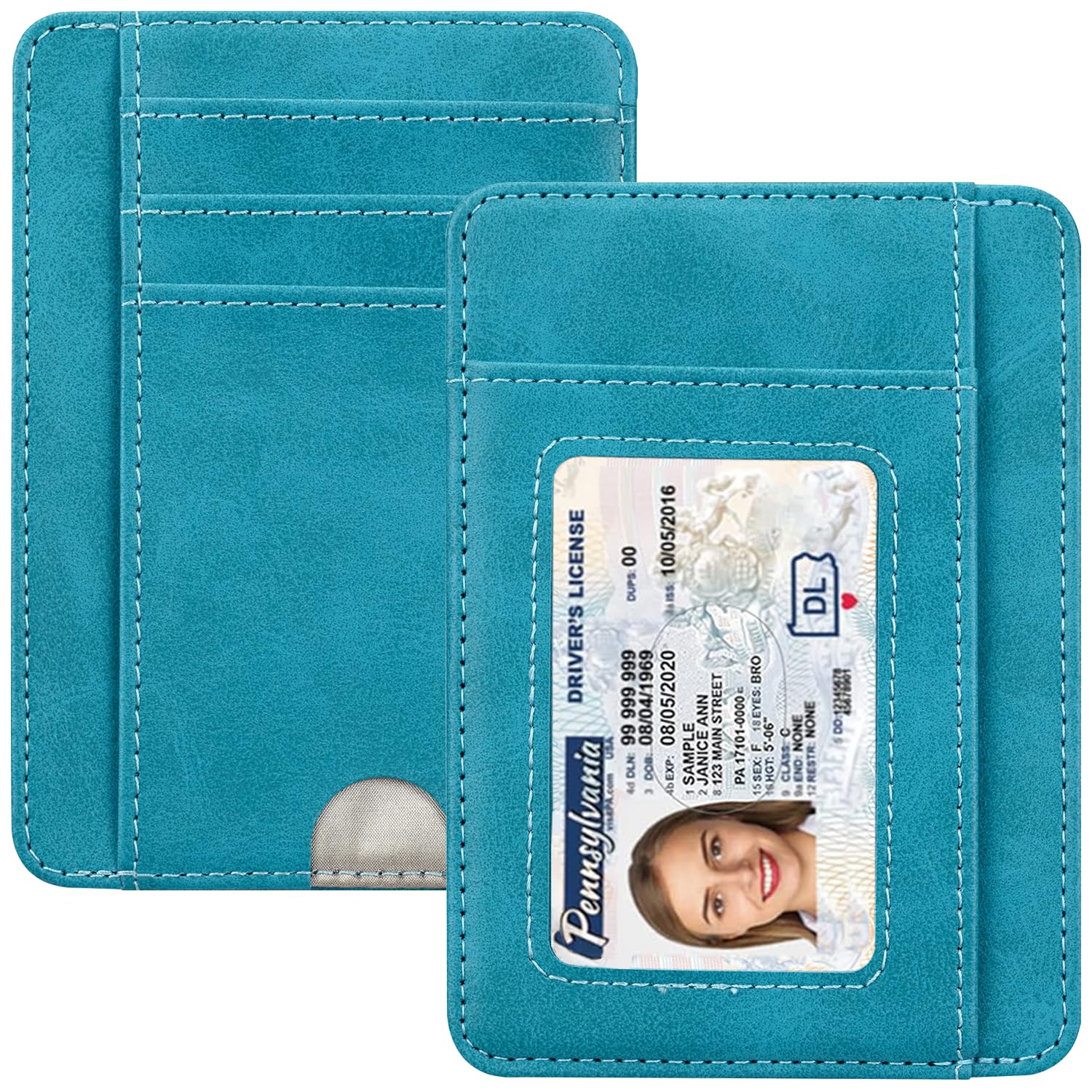 HOTCOOL Card Holder Wallet Front Pocket Minimalist Travel Cute Funny Thin Leather With RFID Blocking Small Credit Card Holder Wallet for Men & Women