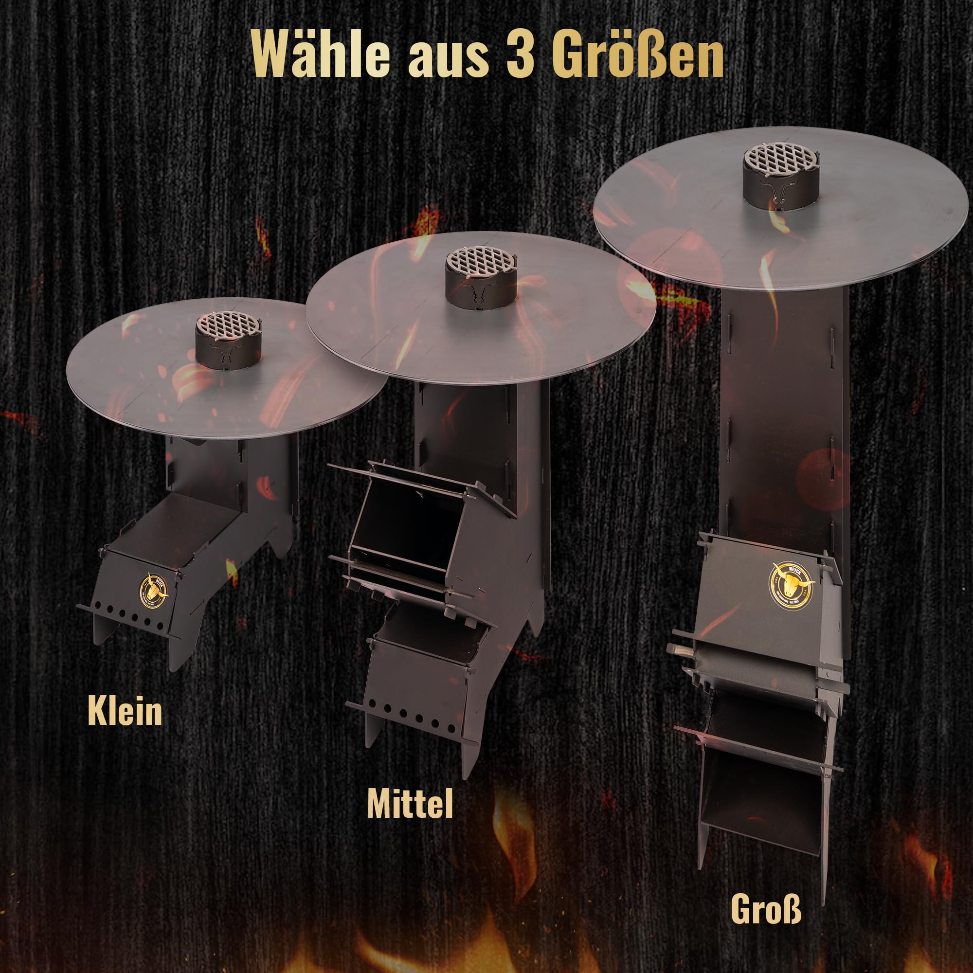 Komplettset – Raketenofen – inkl. Feuerplatte 5mm/50mm L #2043