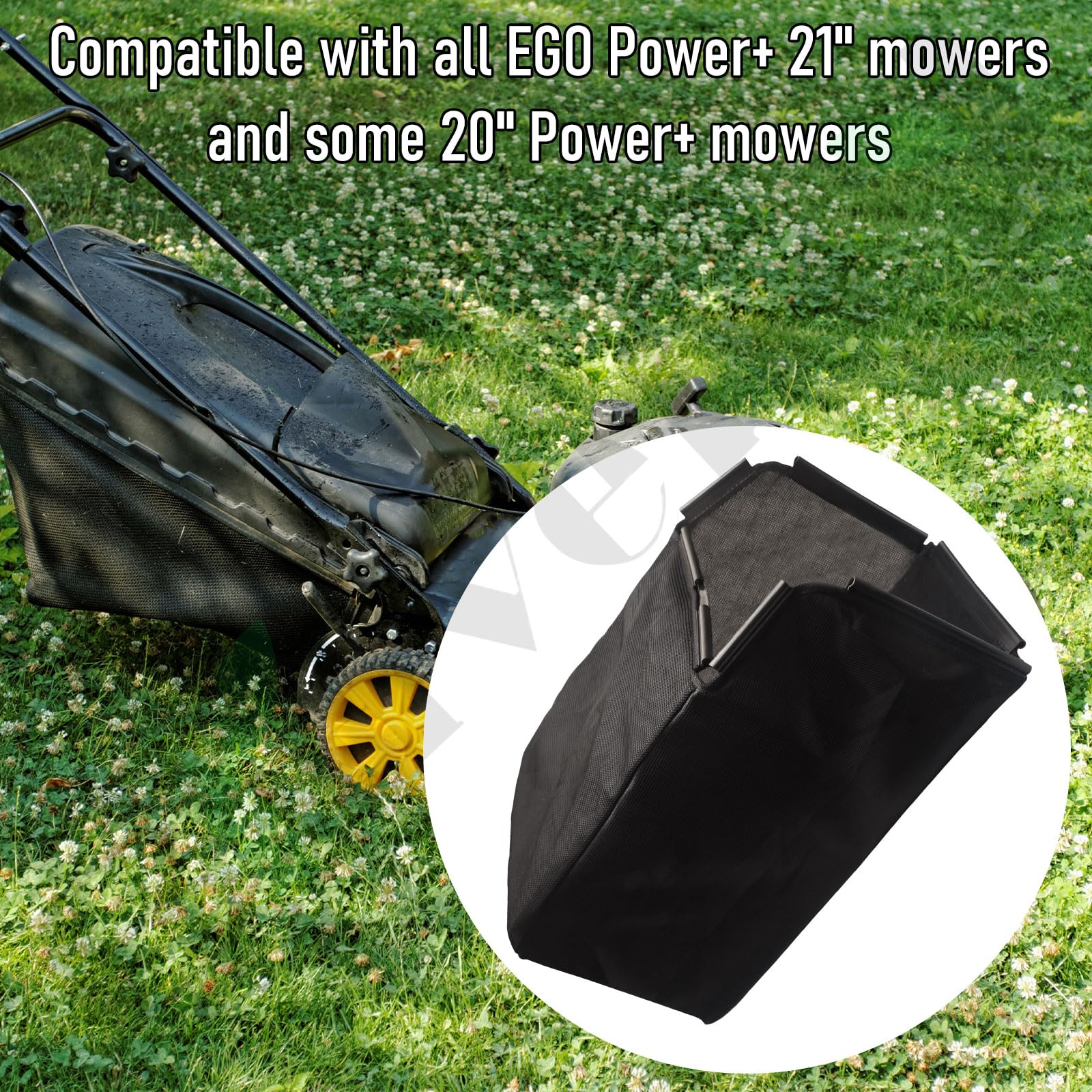 3800095004 - Recogedor de bolsas de césped compatible con cortadoras de césped EGO LM2000, LM2000-S, LM2100, LM2101, LM2130 de 21 pulgadas. Sin marco recogedor de césped