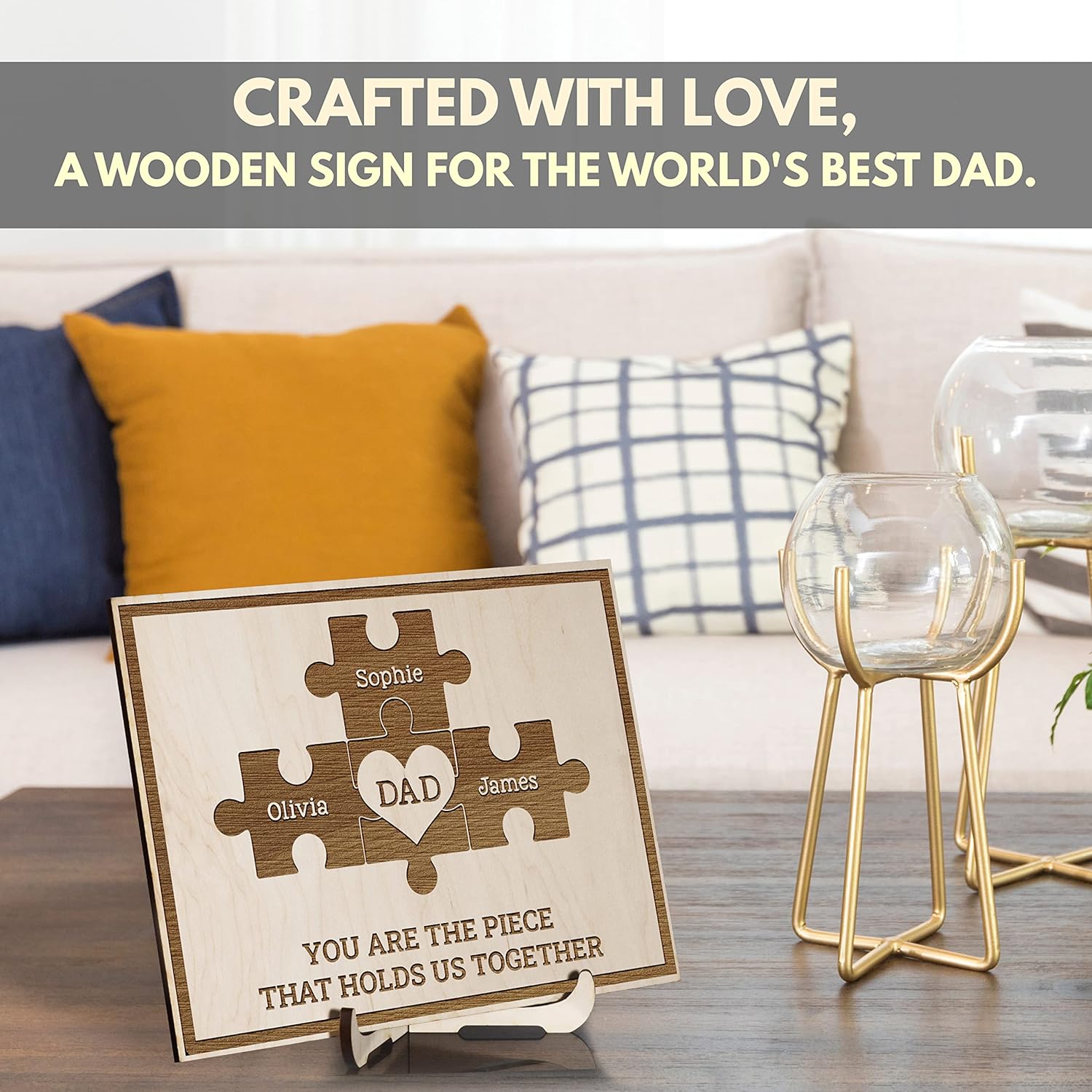You Are The Piece That Holds Us Together, Personalized Dad Puzzle Sign ...
