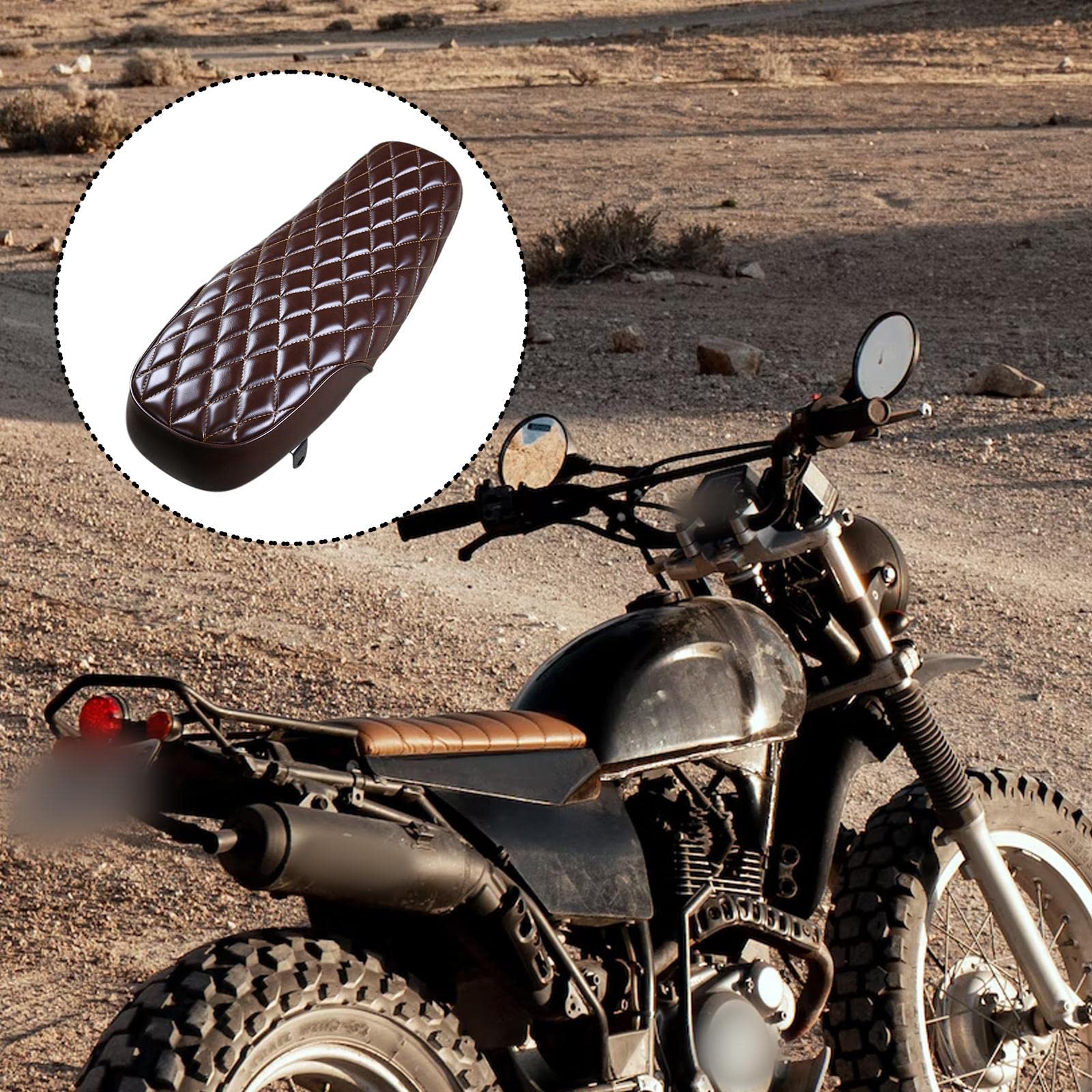 Anteriore Driver Sedile Sella da moto vintage in PU artificiale