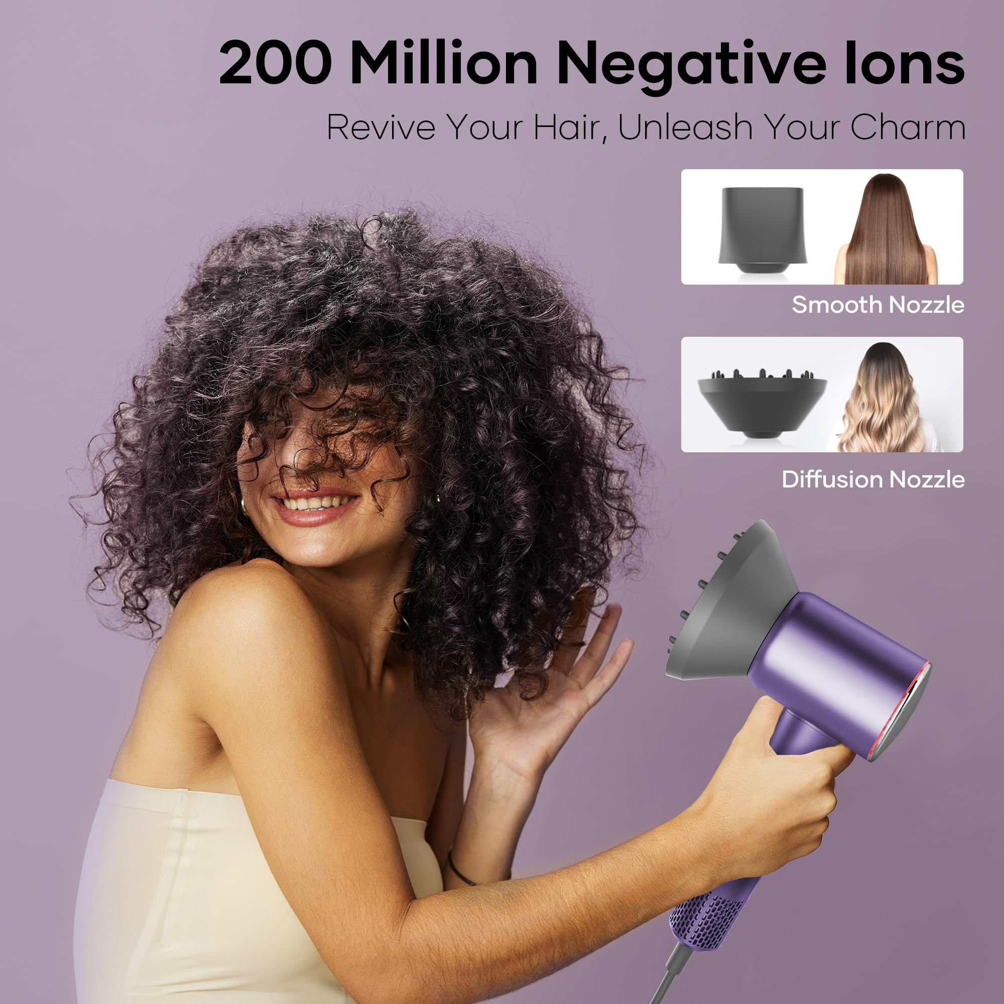 Amazon.com : Professional Hair Dryer, 200 Million Negative Ionic