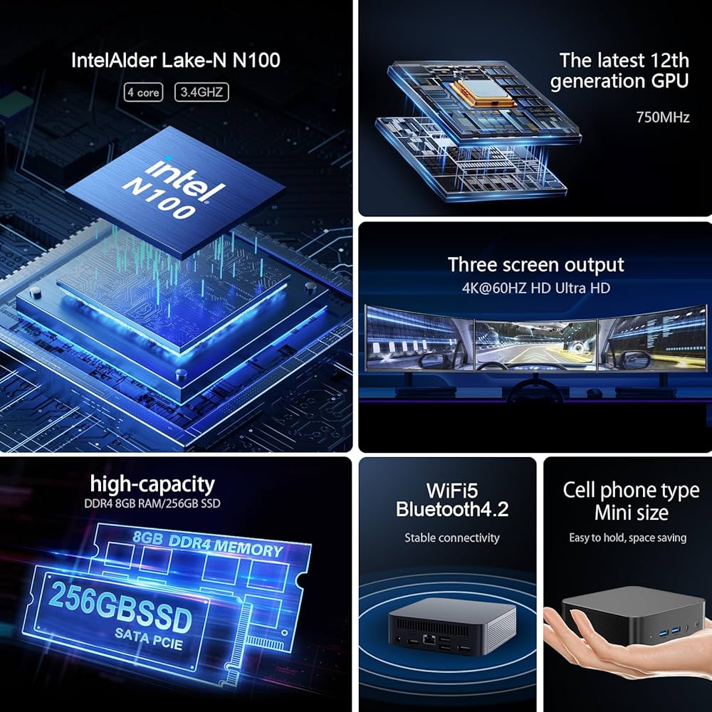 CHATREEY ミニPC N100 Amazon.co.jp: chatreey Mini PC N100 8GB DDR4 RAM 256GB M.2