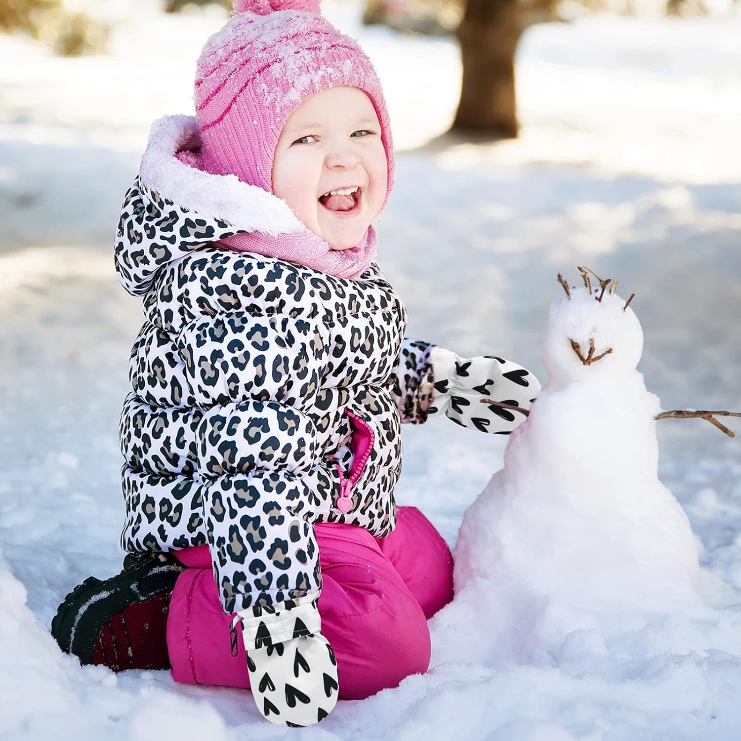 Sarfel Toddler Mittens Waterproof Winter Gloves Snow Gloves Kids Baby Winter Mittens for Girls Boys - Image 4