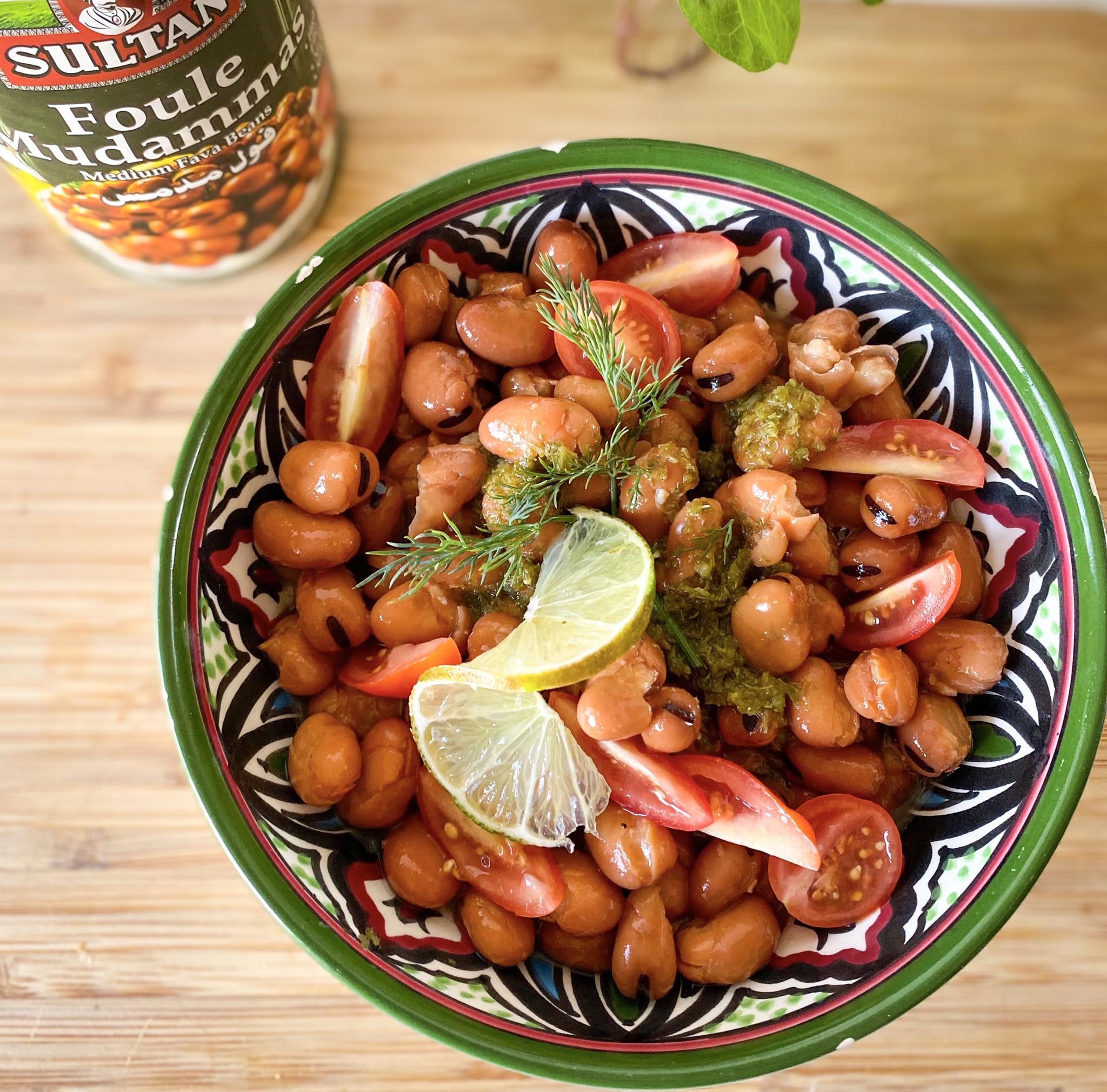 Sultan Brand Foule Mudammas, Medium Fava Beans, High in Dietary Fiber, No Fat, No Cholesterol, 14.80oz