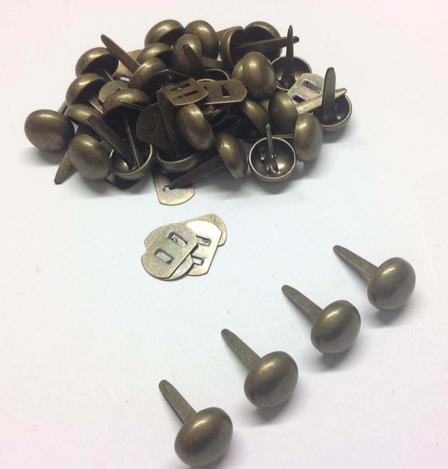 celloexpress Bag & Purse Feet with Backs - Round Bottom Handbag Studs - Bag making & Crafts (Pack of 64, 12mm Antique Brass, Round with Backs)