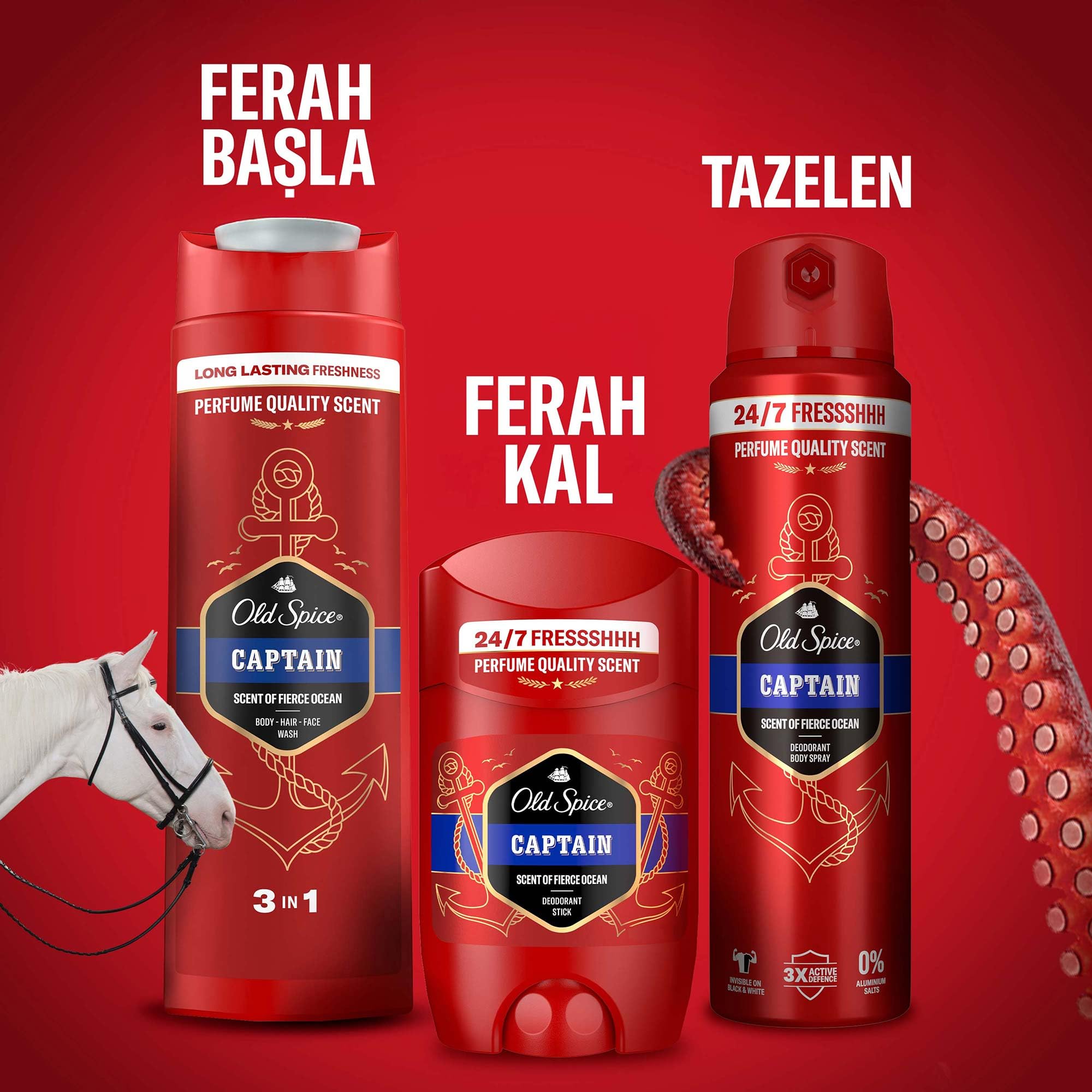 Old Spice Captain Erkek Duş Jeli ve Şampuan 250 Ml