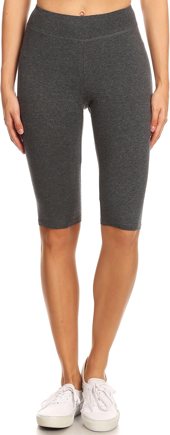 2ND DATE Women's Basic Cotton Stretch Shorts Leggings