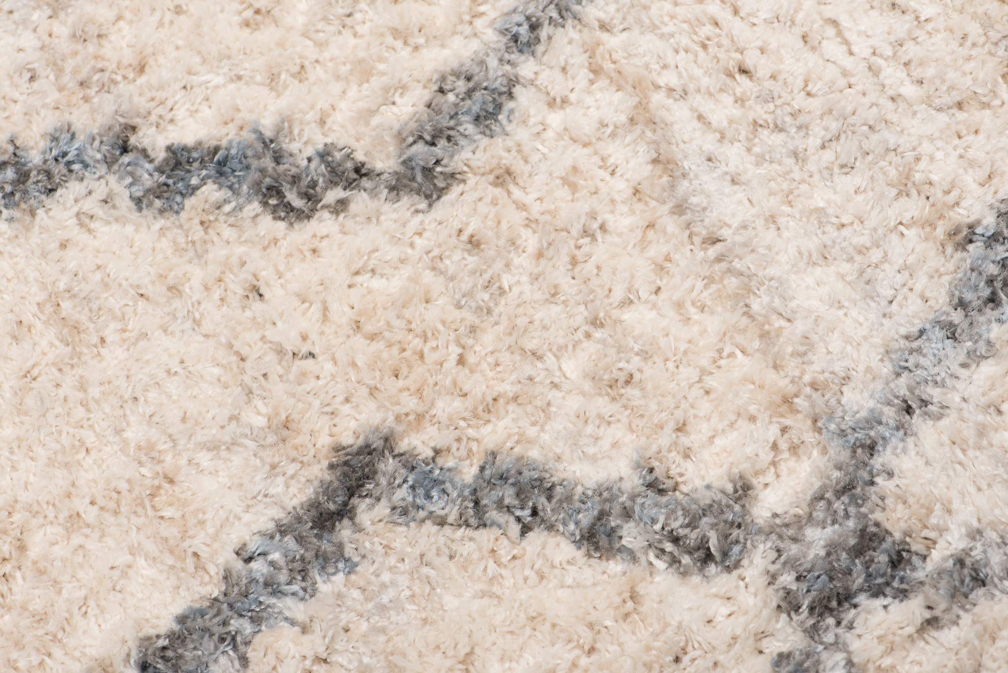 TAPISO Versay Teppich Shaggy Creme Grau Fransen Modern Abstrakt Streifen Boho Weich Hochflor Langflor Wohnzimmer Schlafzimmer ÖKOTEX 120 x 170 cm