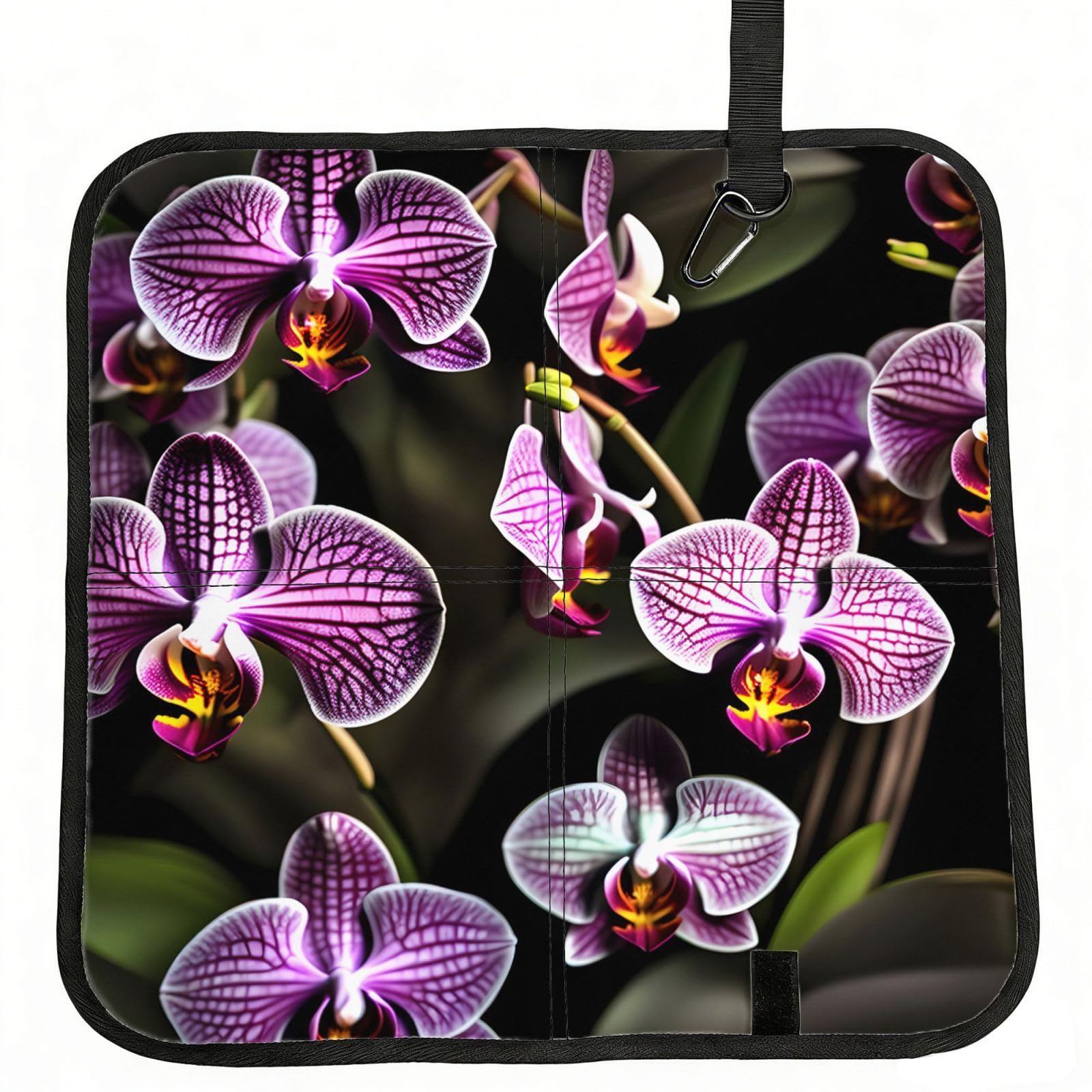 NImongt Purple Orchids Print Print Portable Chair Pad Foldable Seat Cushion Outdoor Seating Office Picnic Camping