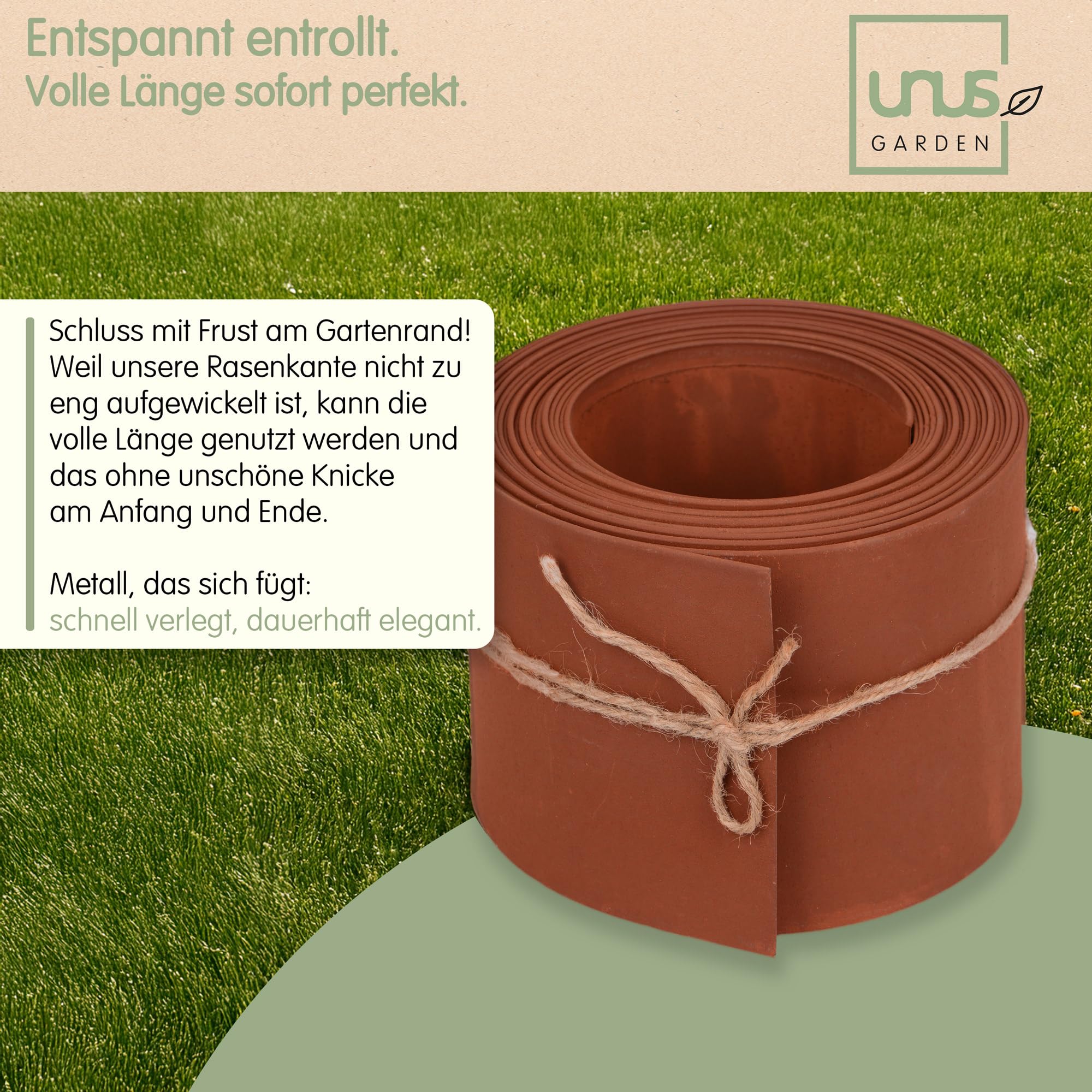 Bordo Per Aiuole UNUS In Metallo Zincato: 40m X 14cm Argento - Delimita Il Giardino Con Stile