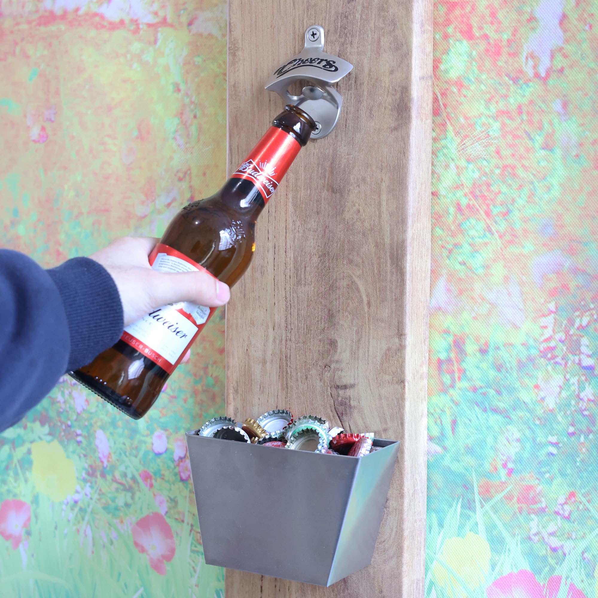Abridor de botellas a granel montado en la pared, acero inoxidable, para bar, hogar, cueva de hombre (paquete de 12)