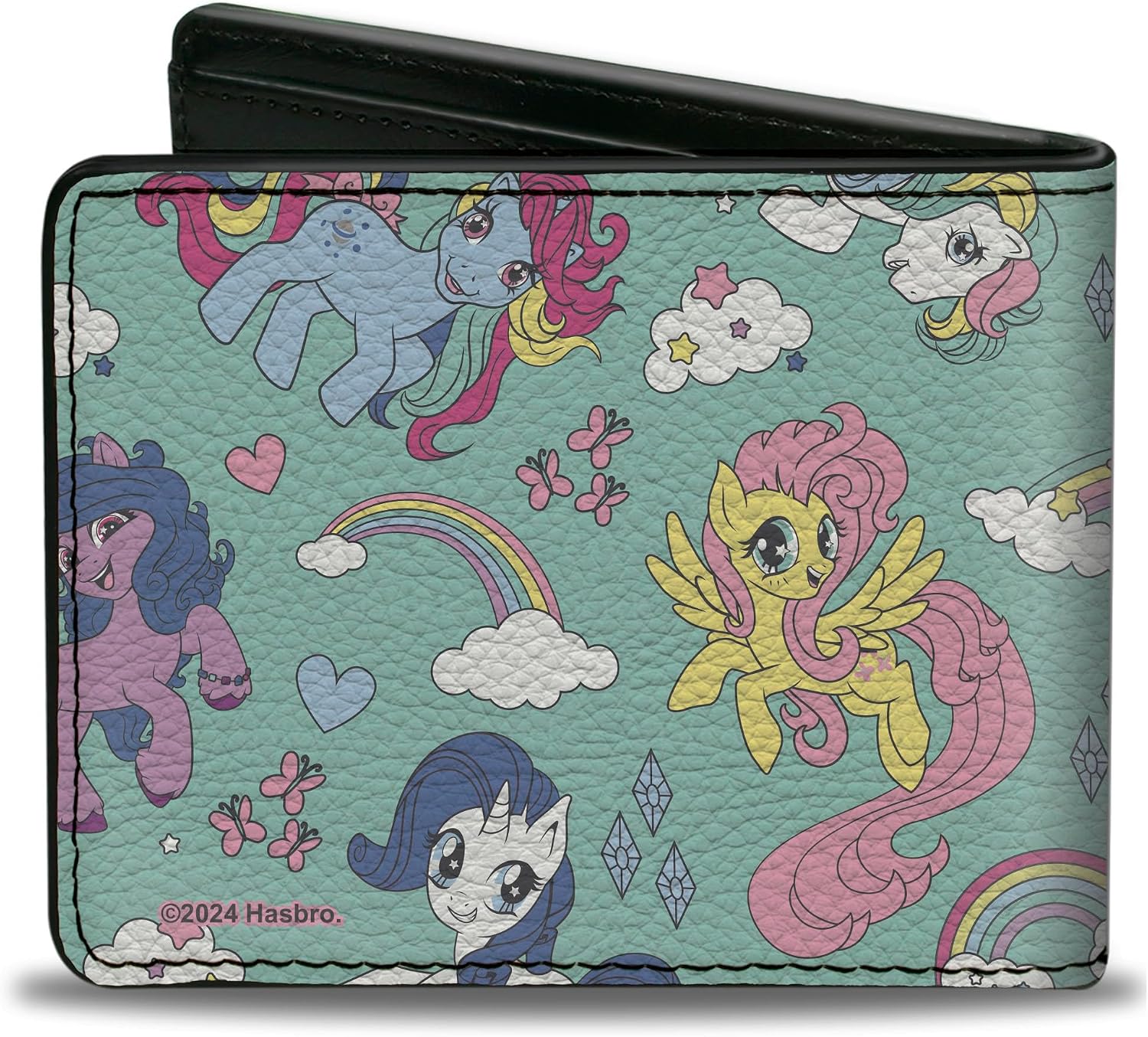 Buckle-Down Hasbro Wallet, Bifold, My Little Pony Generations Six Pony and Cutie Marks Blue, Vegan Leather