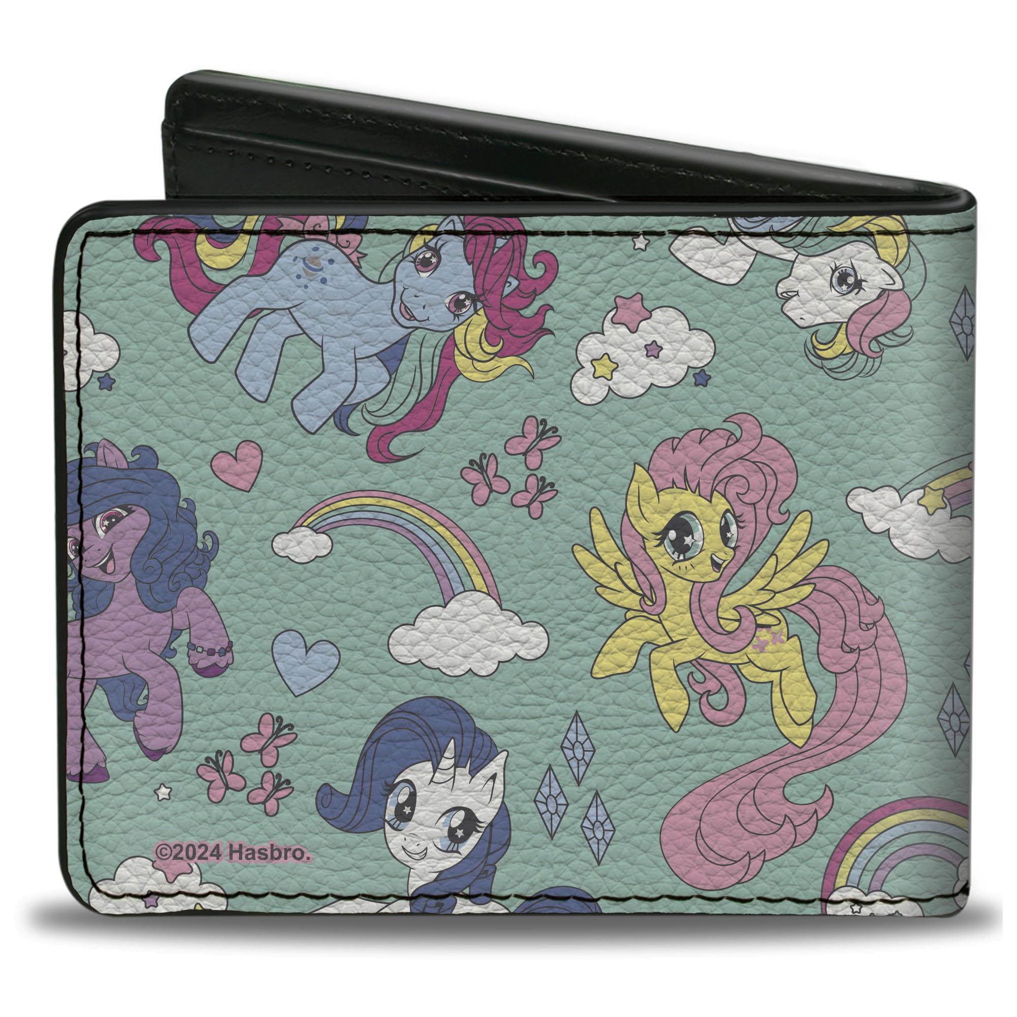 Buckle-Down Hasbro Wallet, Bifold, My Little Pony Generations Six Pony and Cutie Marks Blue, Vegan Leather