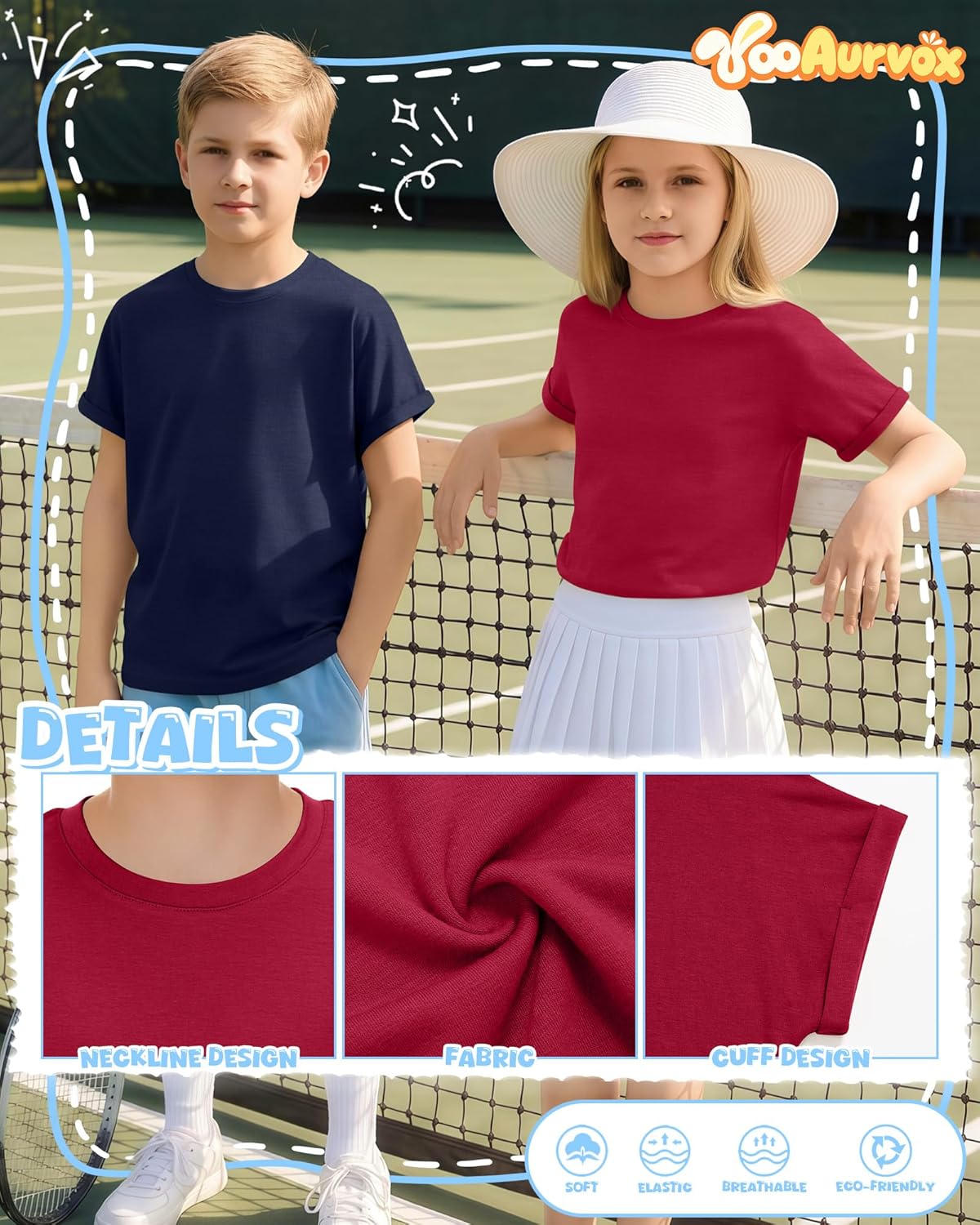 3 Pack Boys Short Sleeve Shirts Summer Crew Neck Plain T Shirts Casual Kids Basic Tees Tops for 5-14 Years - Image 5