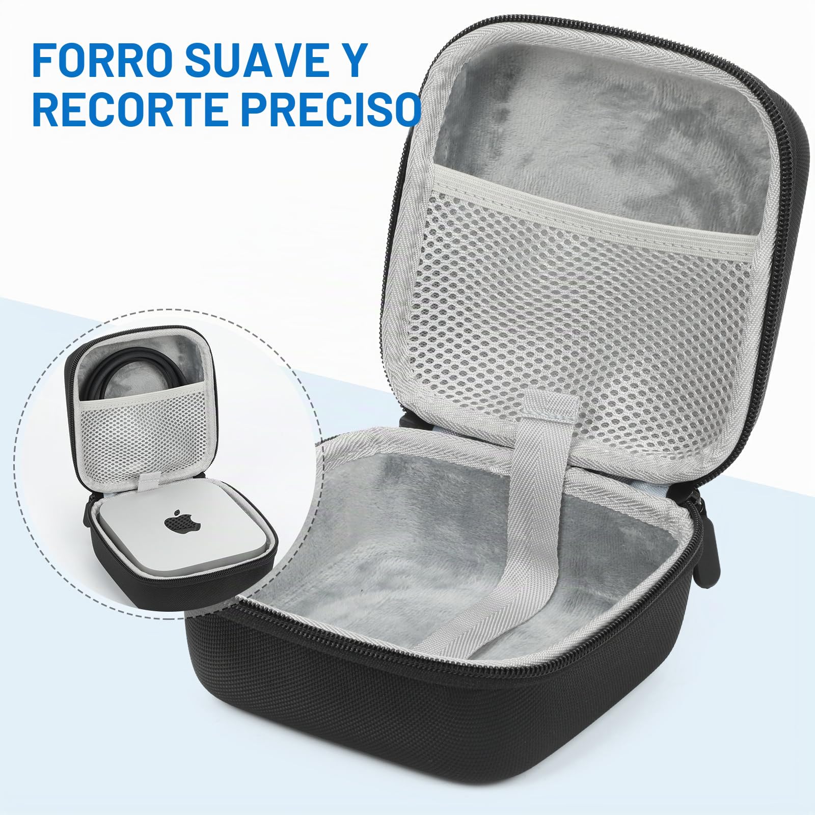 Funda rígida para Apple Mac Mini M4, Caja de Almacenamiento Duradera Compatible con Accesorios Mac Mini M4/M4 Pro 2024, Organizador Compacto y portátil con diseño a Prueba de Golpes para Viajes y