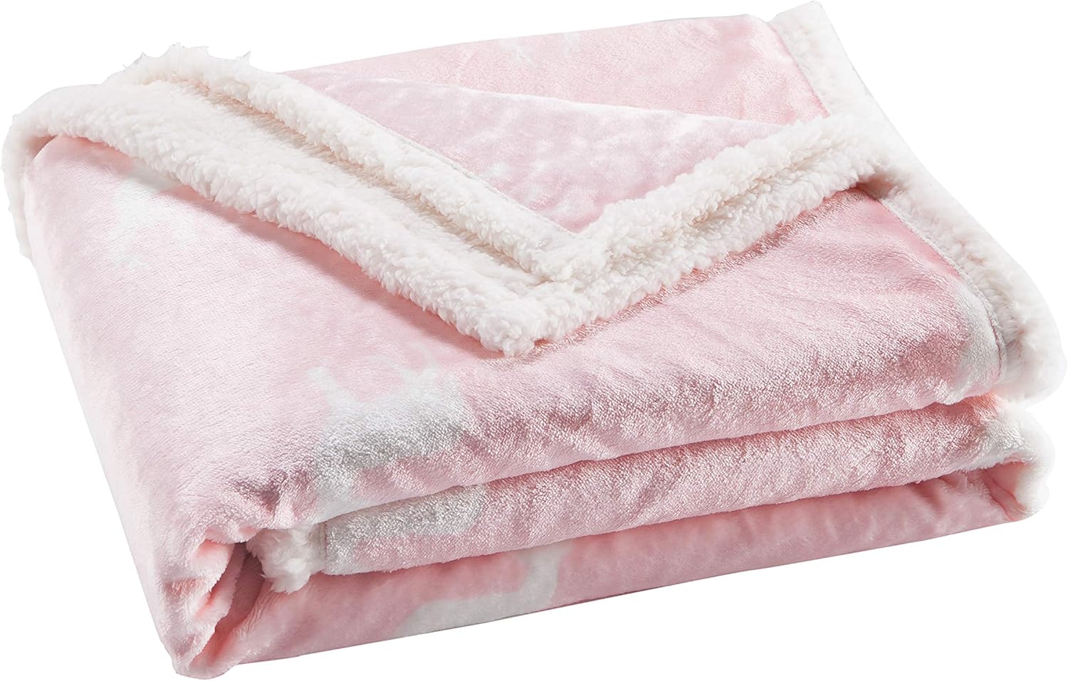 Lala + Bash Ulta Plush Soft & Warm Sherpa Throw Blanket, 50" x 60", Bubble Gum Pink