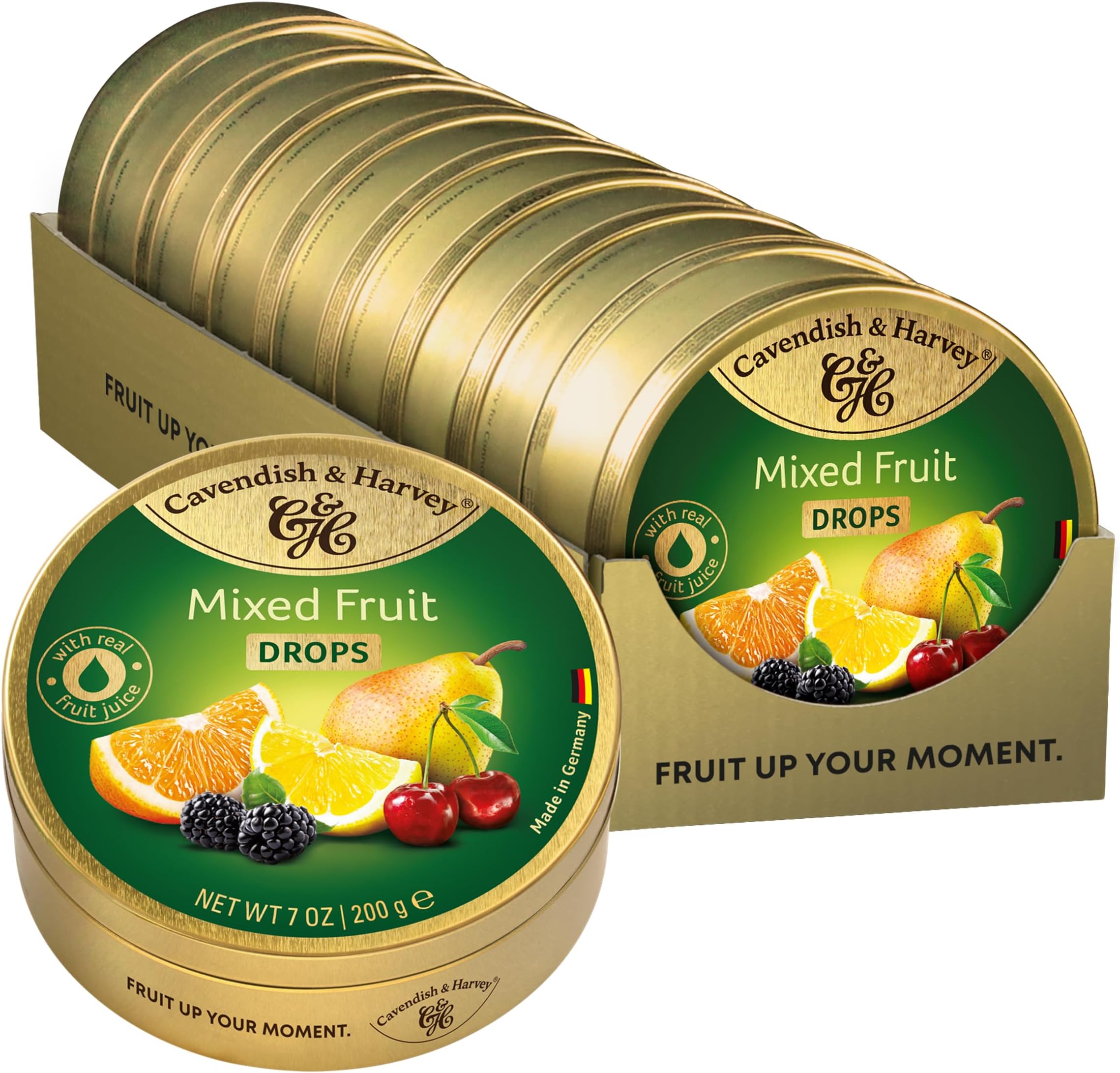 Travel Tin Mixed Fruit Drops 200 g (Pack of 9)