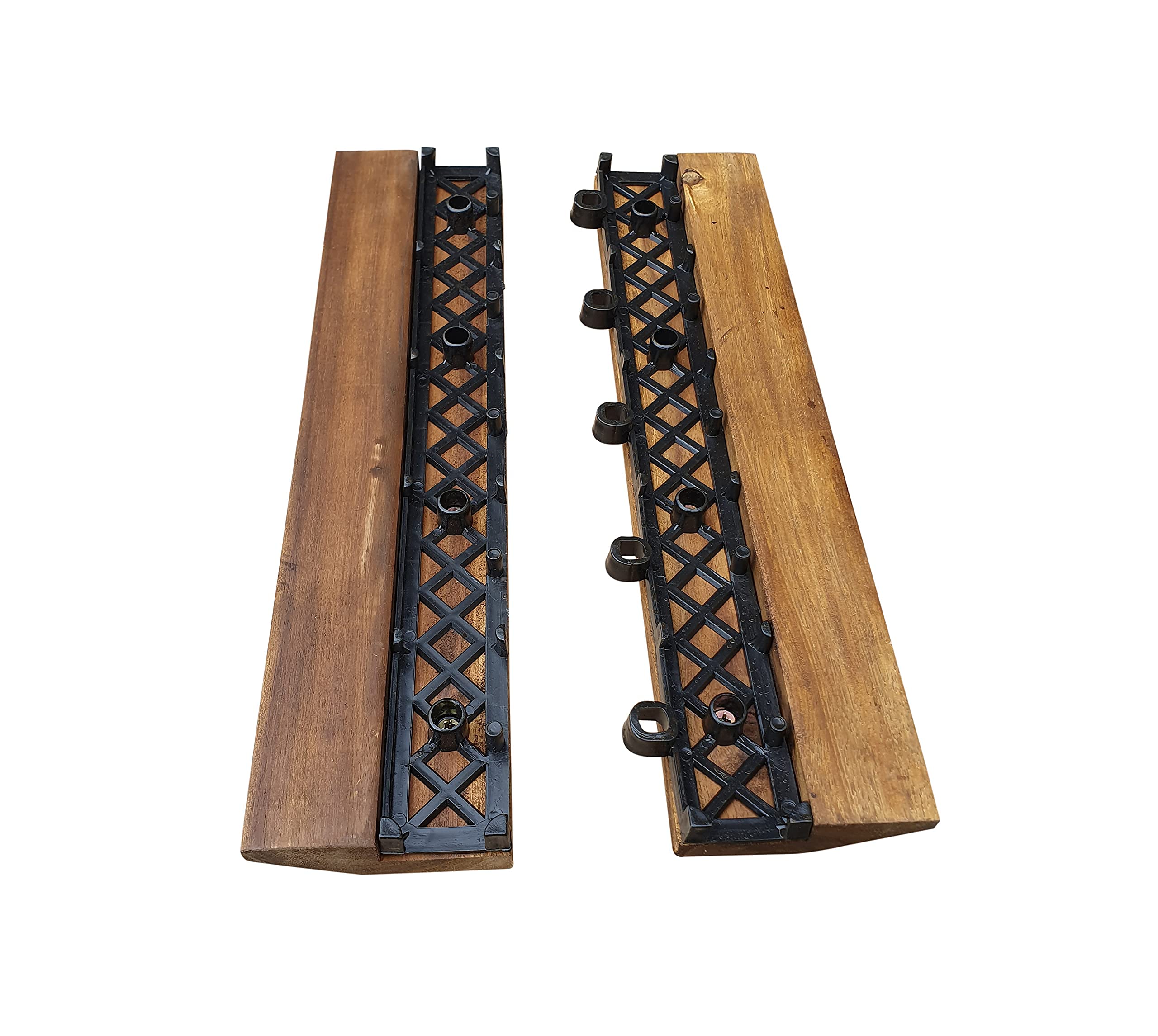 ClickDeck 8X Straight Edges Wooden Hardwood Interlocking Decking Tiles Patio, Garden, Balcony