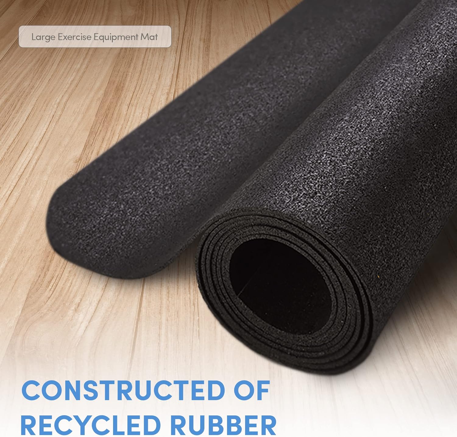 LifeSpan Fitness Exercise Large Black Equipment Mat for Under Treadmill, Rowing Machine, Elliptical, Fitness Equipment, Home Gym Floor Protection