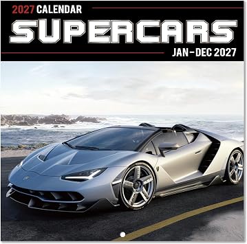 2026 Wall Calendar - Cars Calendar January 2026 - December 2026 - December 2026 2026