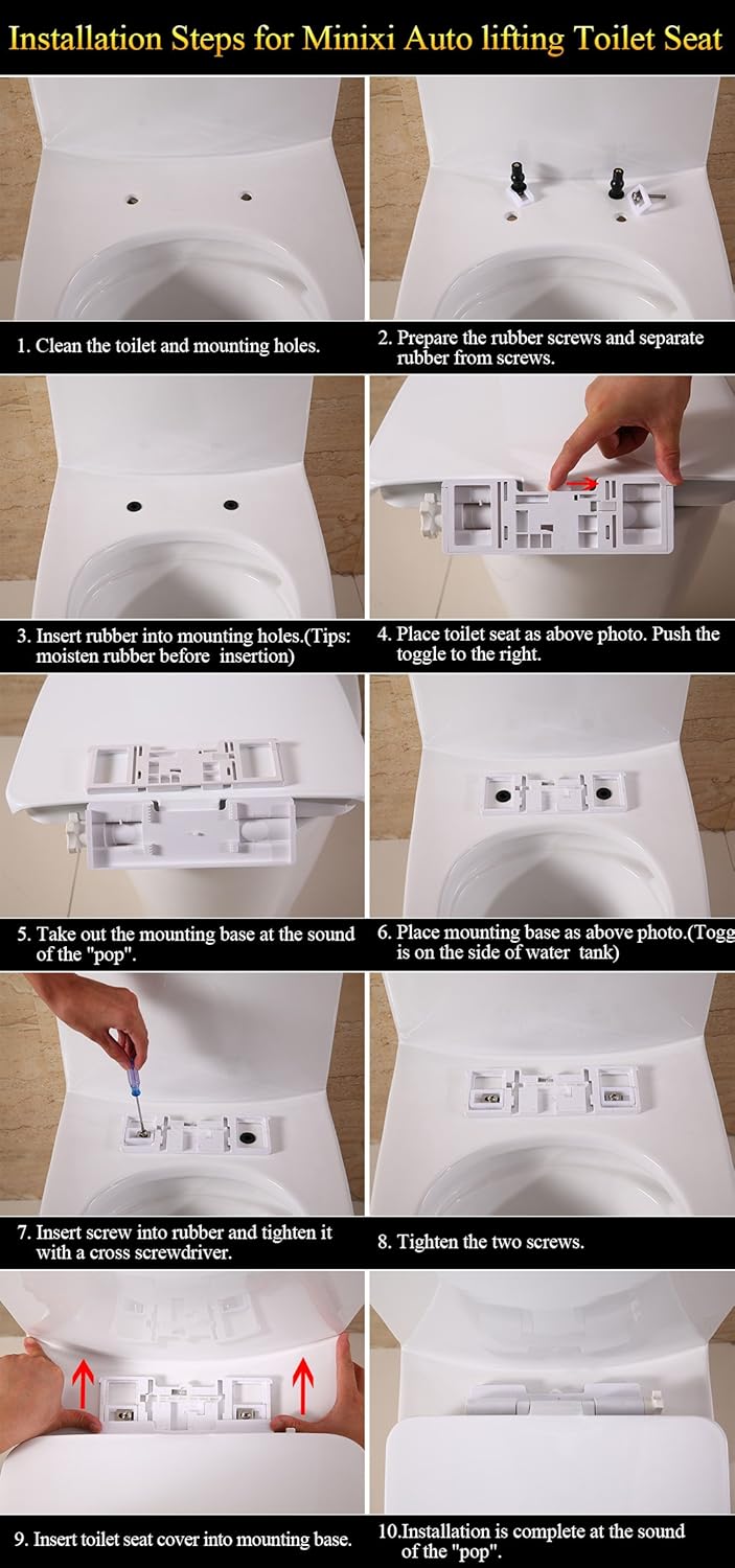 Slowly Lift Up Automatically(None Electric) Elongated Toilet Seat,White