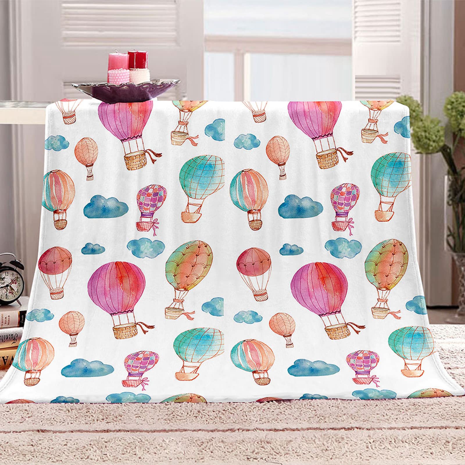 Couverture montgolfière 3D idée cadeau originale pour enfants et adultes