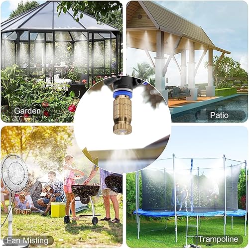 Miniatura 7 de 20 boquillas atomizadoras de alta presión de latón para sistema de refrigeración al aire libre, paisajismo, riego de invernadero, humidificación de