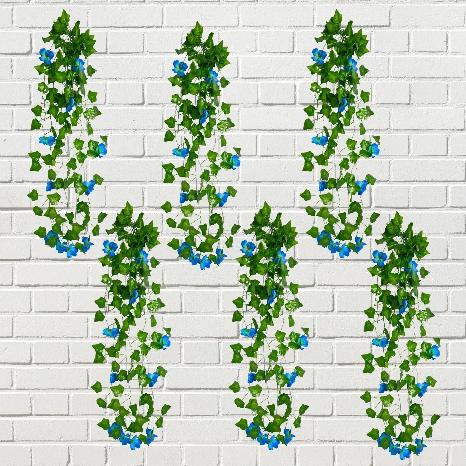 Blue Artificial Flowers Hanging Plant - Home Decor -17