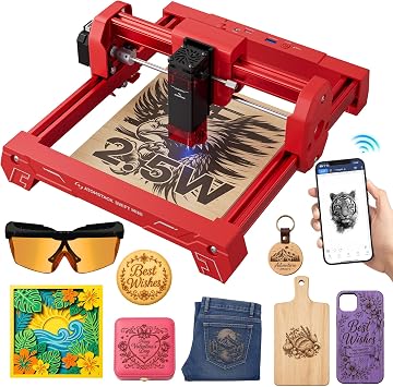 ATOMSTACK 2.5W Red Laser Engraver,Laser Engraver Machine,Desktop Engraver | Swift Mini Laser Engraver, 5mW Laser Output, FDA Class 1,Free AI Software, 135x145mm, Wireless Connectivity for DIY Crafts