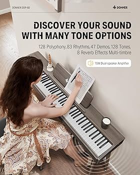 DONNER デジタルピアノ グレー Donner ドナー DDP-60 電子ピアノ Natural／Gray インテリア