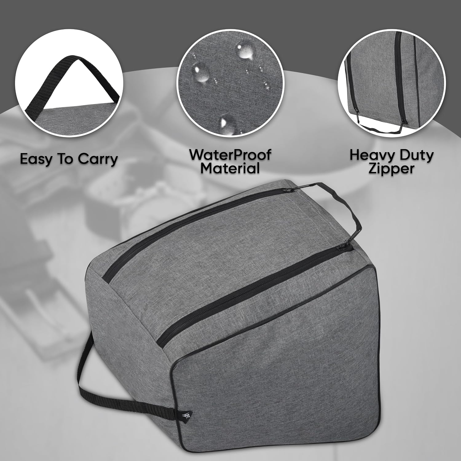 Shoe Bag Waterproof Sports Golf Boot Bag | Odor-Resistant Gym Kit Organiser Storage | Hiking Travel Dust-Proof Storage Bag for Wellington, Cowboy, Football, Rugby, Cricket Shoe (Grey)