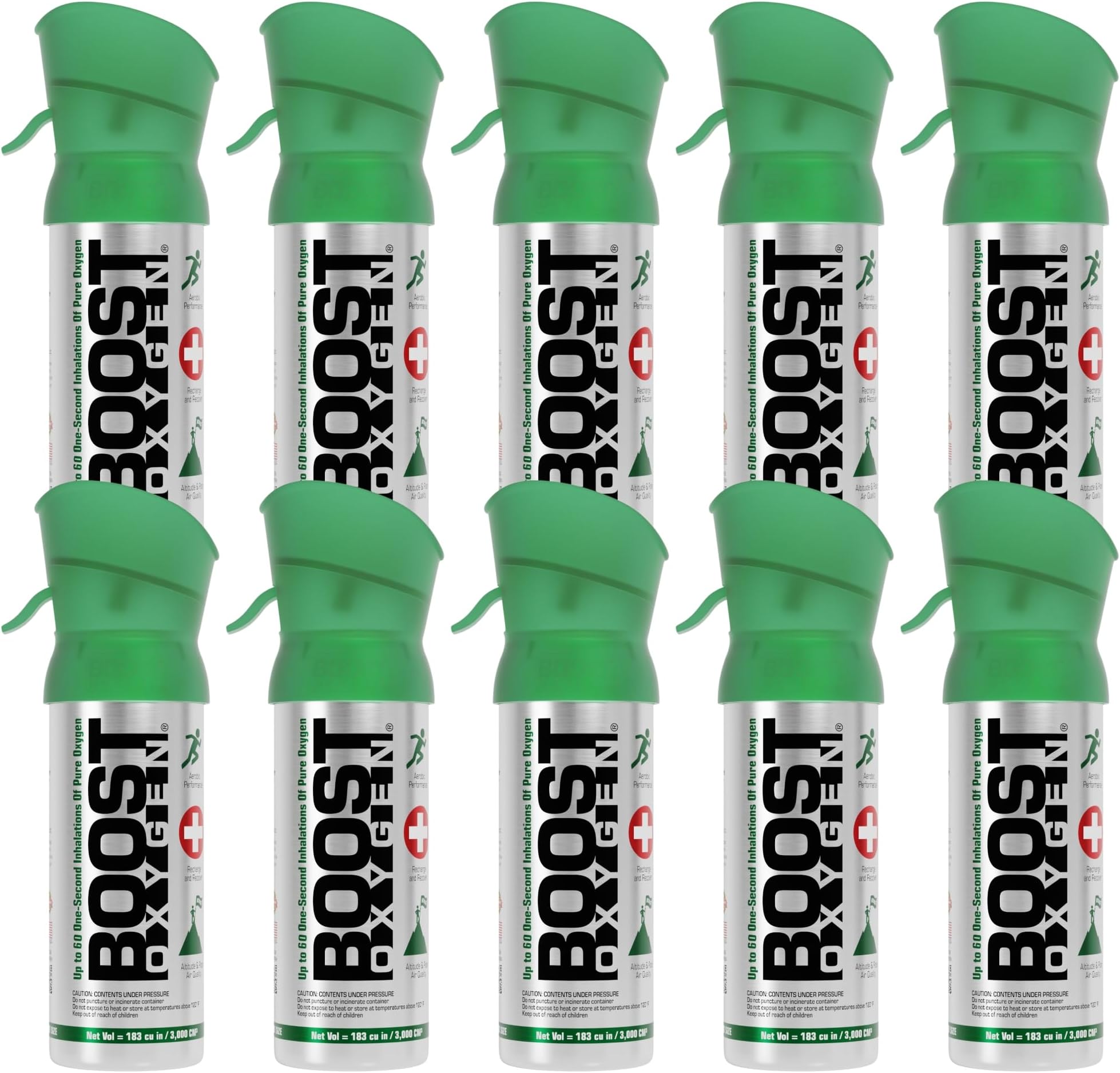 Pocket Size Natural 3L Canister | Respiratory Support for Aerobic Recovery, Altitude, Performance & Health (10 Pack)