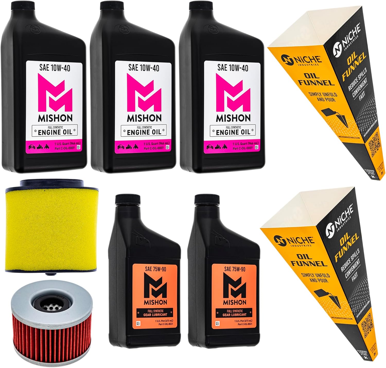 MISHON Full Service Engine Oil Change Kit 10W-40 for Honda Pioneer 700 700-4 (2014-2022)