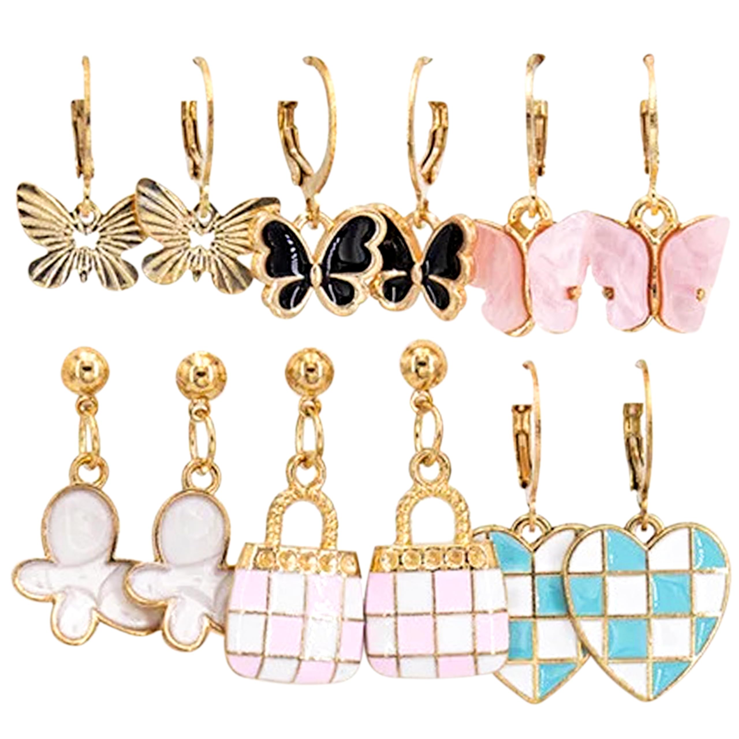 Fashion Frill Earrings For Women Gold Plated Butterfly Heart Design Drop Earrings For Women Girls Stylish Earrings Set Womens Jewellery (B0CMM6D488) Amazon Price History, Amazon Price Tracker