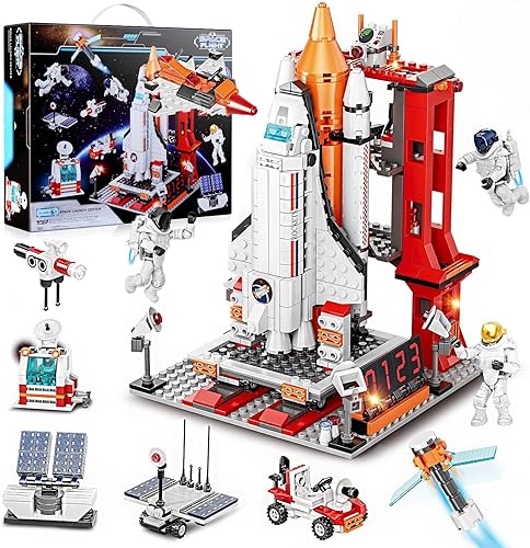 Transbordador espacial de juguetes para niños de 6, 7, 8, 9, 10, 11, 12 años, kit de construcción de cohetes aeroespaciales STEM 11 en 1 para niños