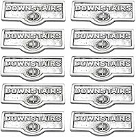 Vista 88 de Placa de interruptor de suministro para renovadores, placa de pared con acabado de latón "Downstairs