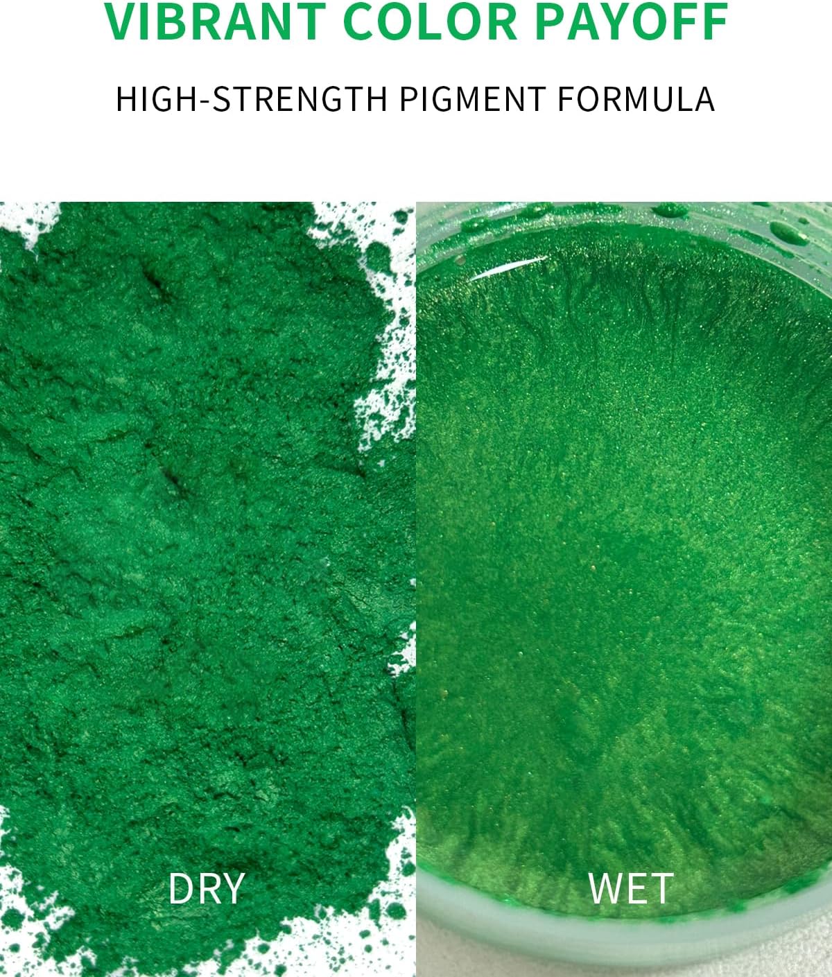 Mica Powder for Epoxy Resin, Premium Pearlescent Pigment Powder for Resin Art, Dye, Nail Polish, Paint, Candle Making, Soap Making, Bath Bombs, DIY Cosmetics - Fruit Green (50g / 1.76oz) - Image 3