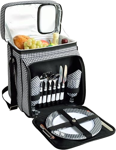 Picnic at Ascot Original Insulated Picnic Basket/Cooler Equipped with Service for 2- Designed, Assembled & Quality Approved in the USA