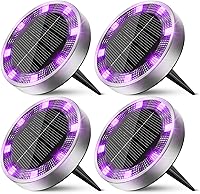 Vista 20 de Peasur Luces solares de suelo para exteriores, paquete de 8 luces planas de disco con energía solar, IP68 impermeable, antioxidante, iluminación