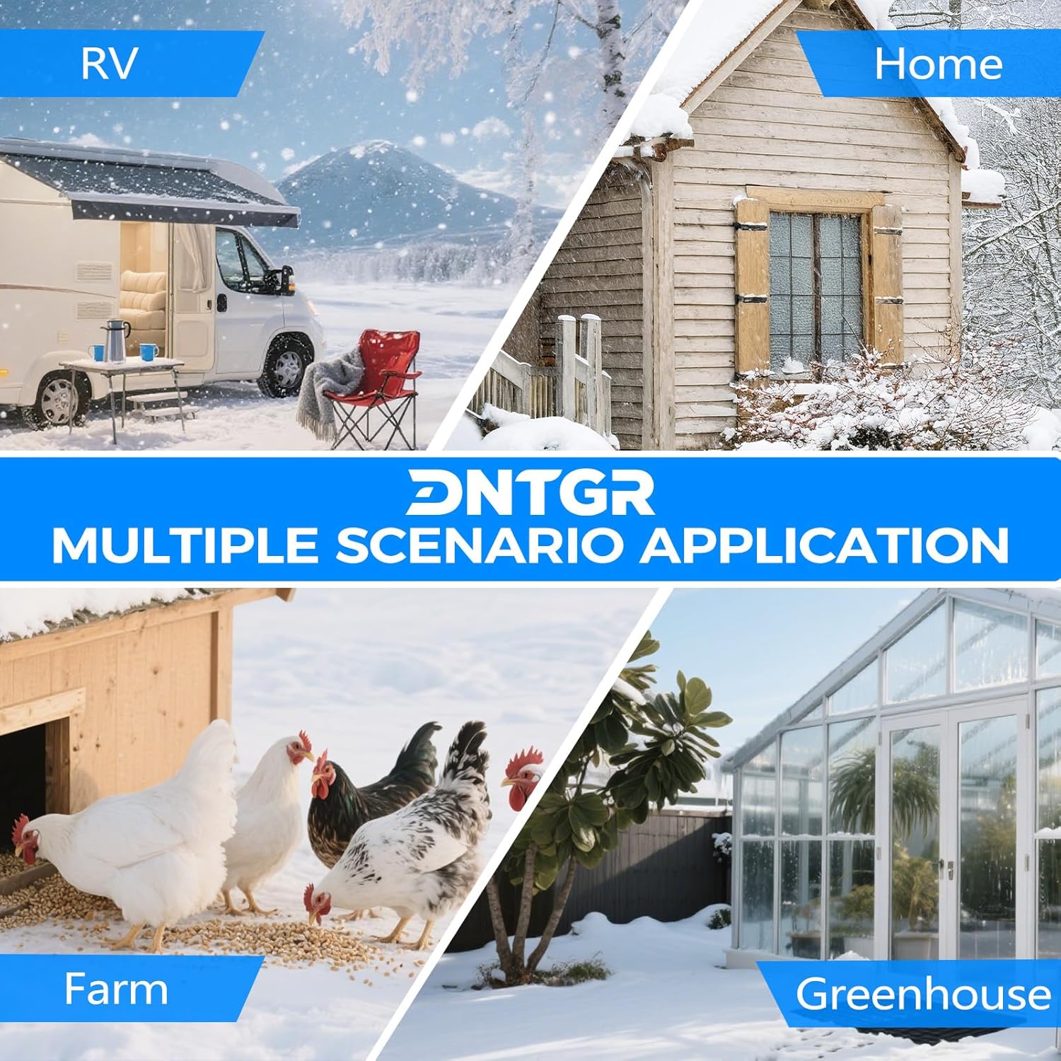 50FT Heated Water Hose for RV,Heated Drinking Water Hose,Lead and BPA Free,1/2" Inner Diameter,Temperatures Down to -40°F,Rv Freshwater Hoses with Fittings,Blue Appearance