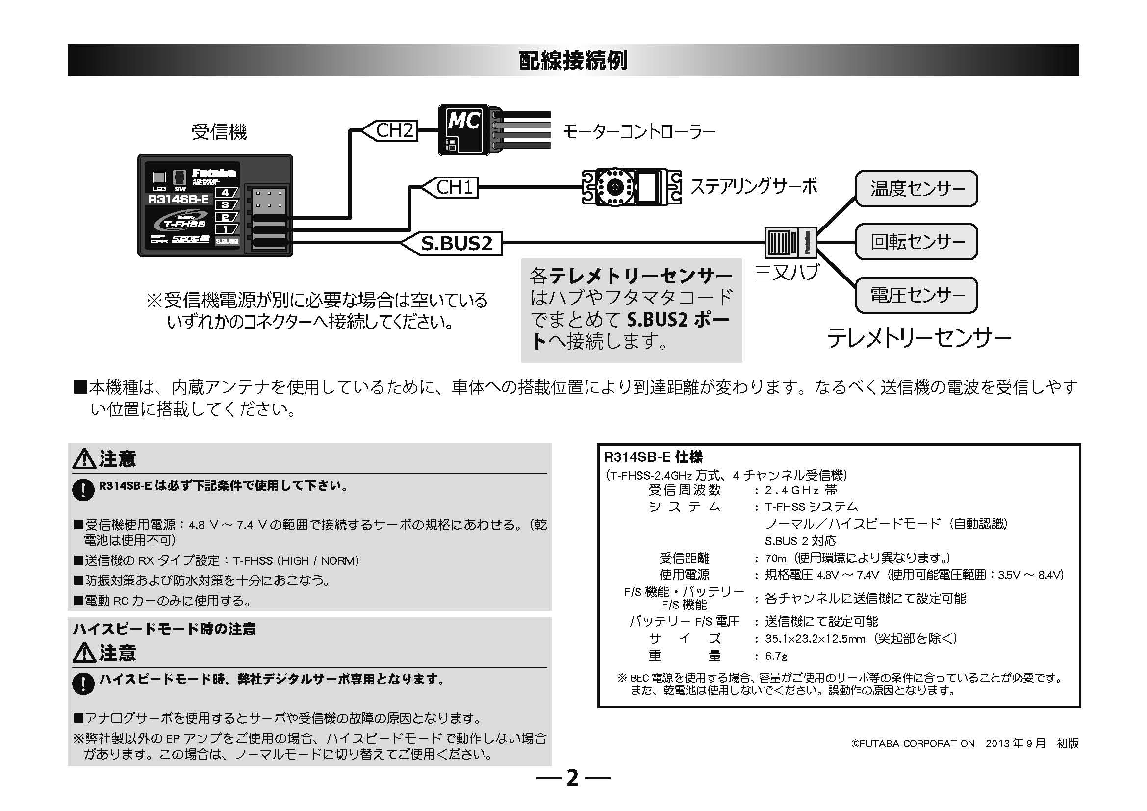 Amazon | FUTABA R314SB-E テレメトリー対応受信機（T-FHSS） アンテナ