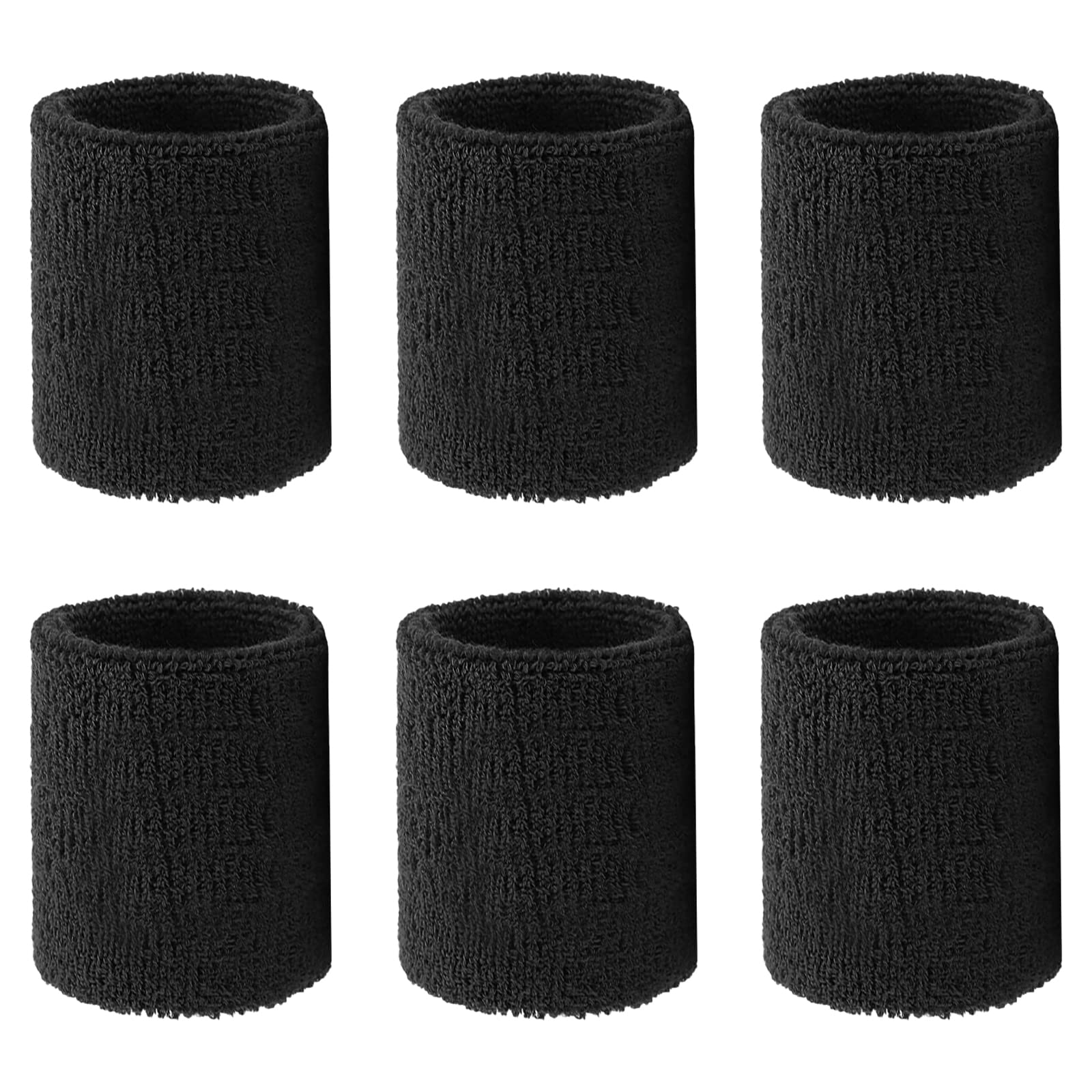 6 Pezzi Polsino Sportivo, Polsini Sportivi in Cotone Braccialetti Sportivi per Bambini Polsino Fpolsini Sportivi Traspirante Sudore Assorbente Fasce da Polso per Sport, Basket, Ginnastica