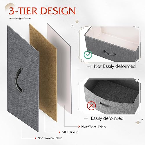 Miniatura 6 de WLIVE - Mesita de noche con 2 cajones, cómoda pequeña con 2 cajones para dormitorio, mueble de noche, mesa auxiliar con compartimentos de tela para