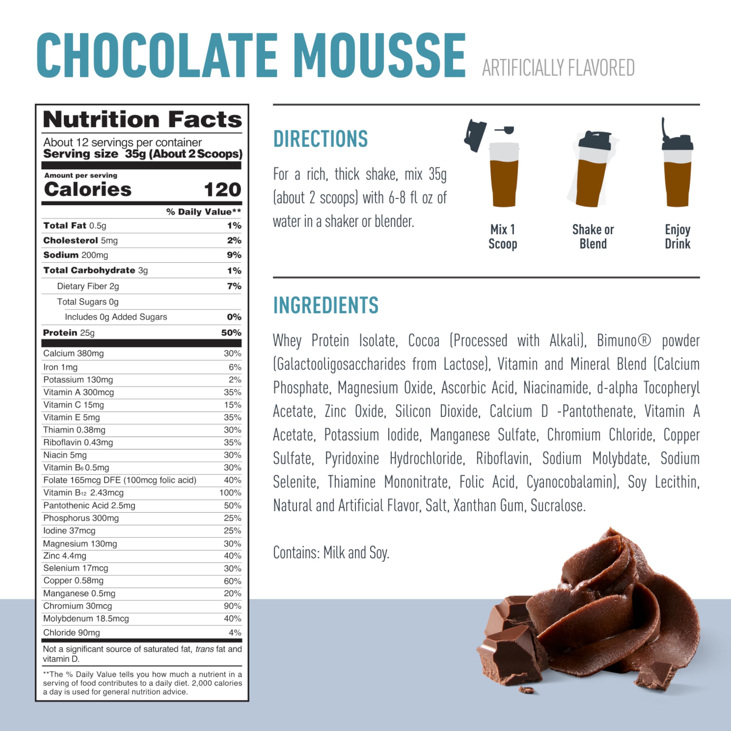 Isopure Protein + Gut Health & Immune Support Powder, Chocolate Mousse, 25g Whey Protein with Prebiotics & Vitamins, 12 Servings (Pack of 1) — Amazon image 5